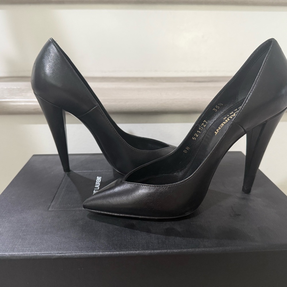 Saint Laurent Black Leather Heels